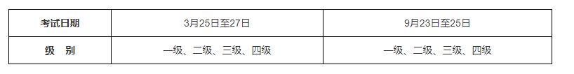 2023年全国计算机等级考试（NCRE）考试时间安排